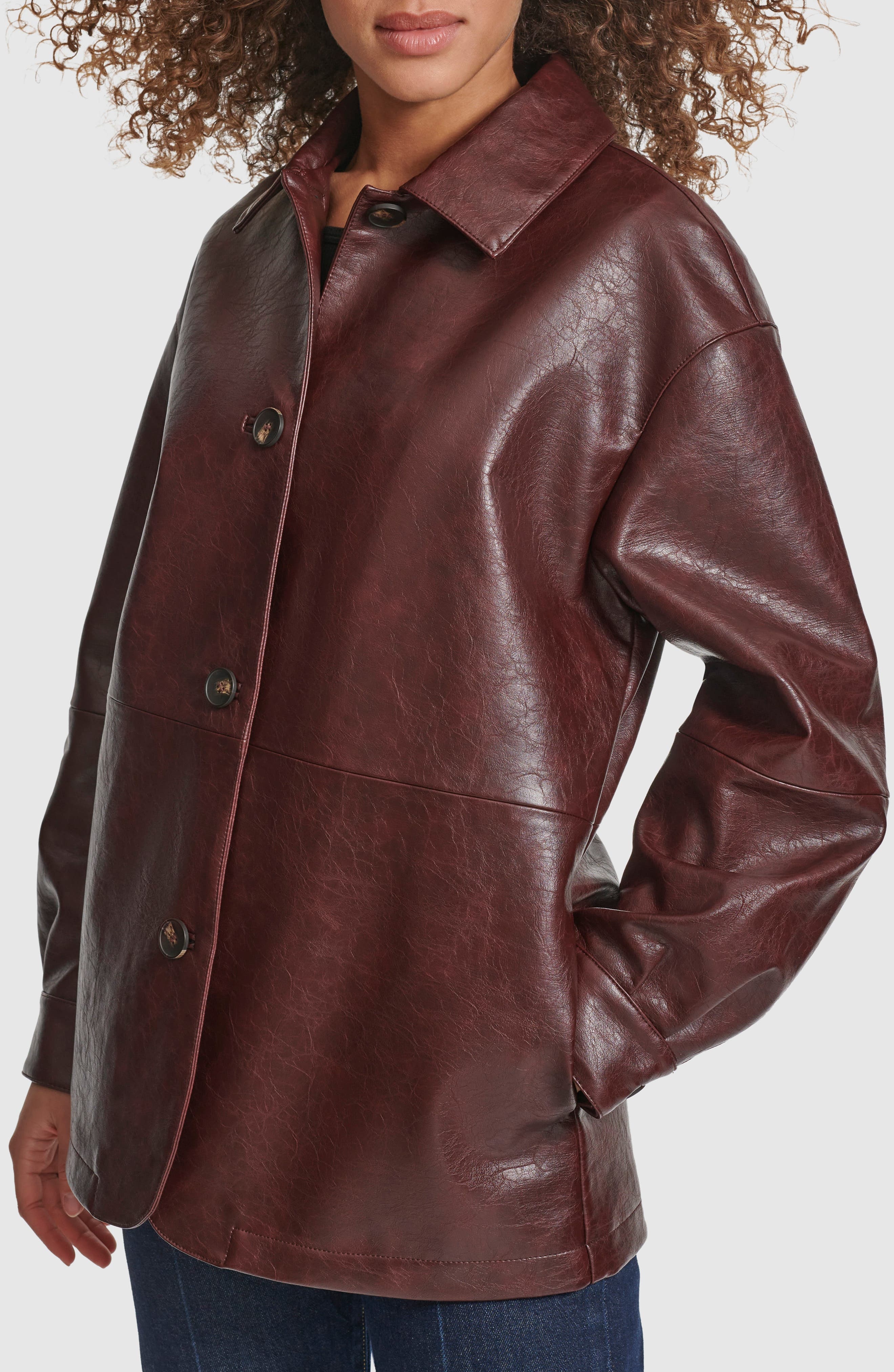 levi's Oversize Faux Leather Relaxed Jacket in Oxblood at Nordstrom - 3