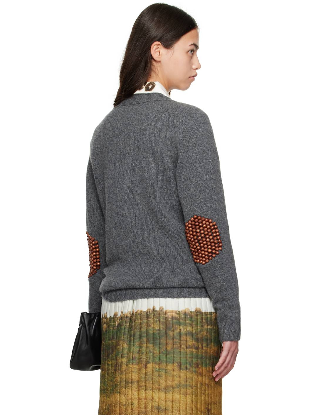 Gray Pearlpad Cardigan - 3