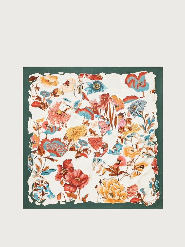 KINTSUGI PRINT SILK FOULARD - 1