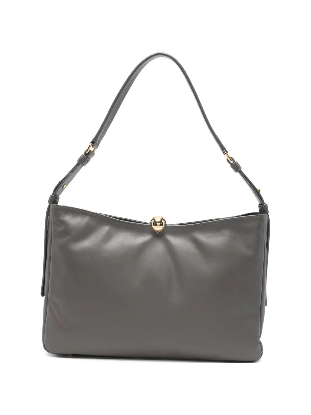 gold-tone detail leather shoulder bag - 1
