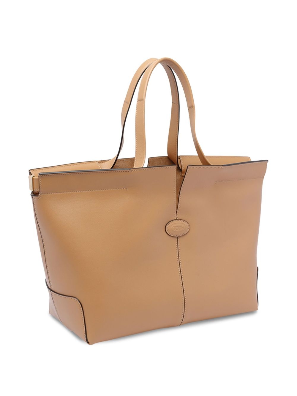 double-handle leather tote bag - 4