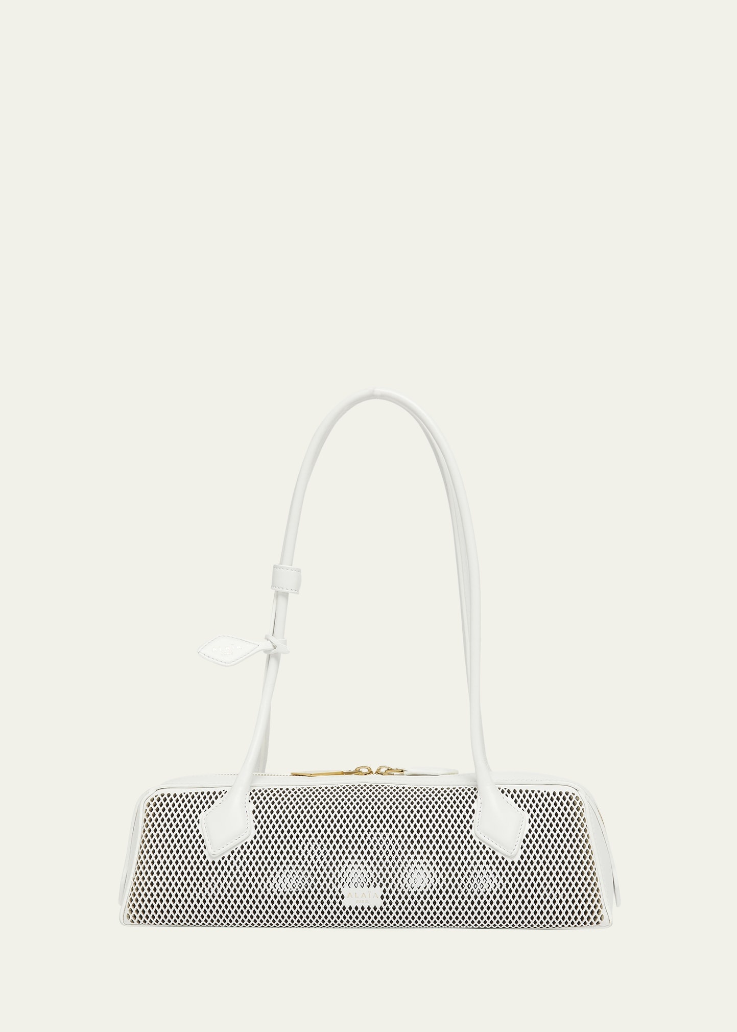 Le Teckel Medium Shoulder Bag in Fishnet Leather - 1
