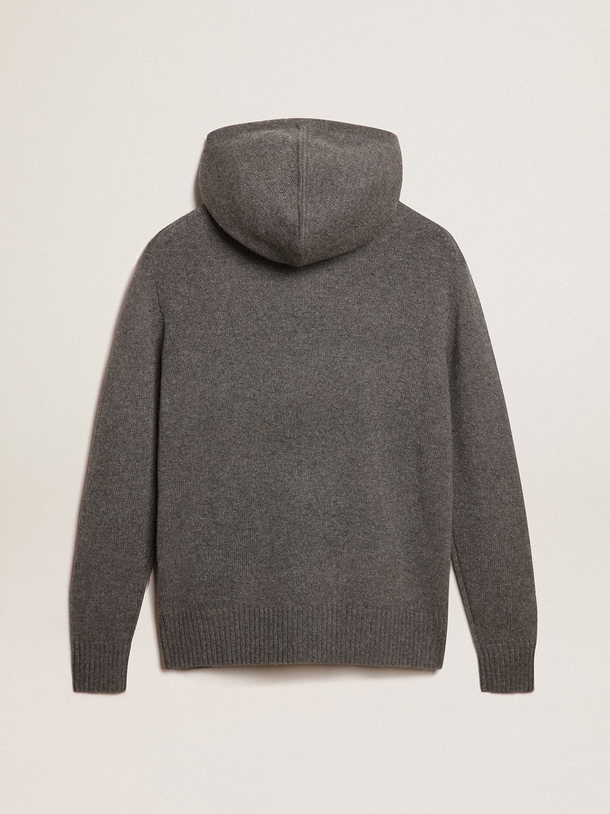Women’s gray cashmere blend sweatshirt with hood - 6