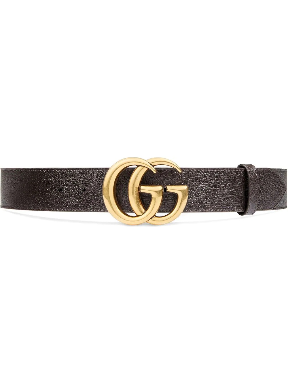 Leather belt with double G buckle - 1