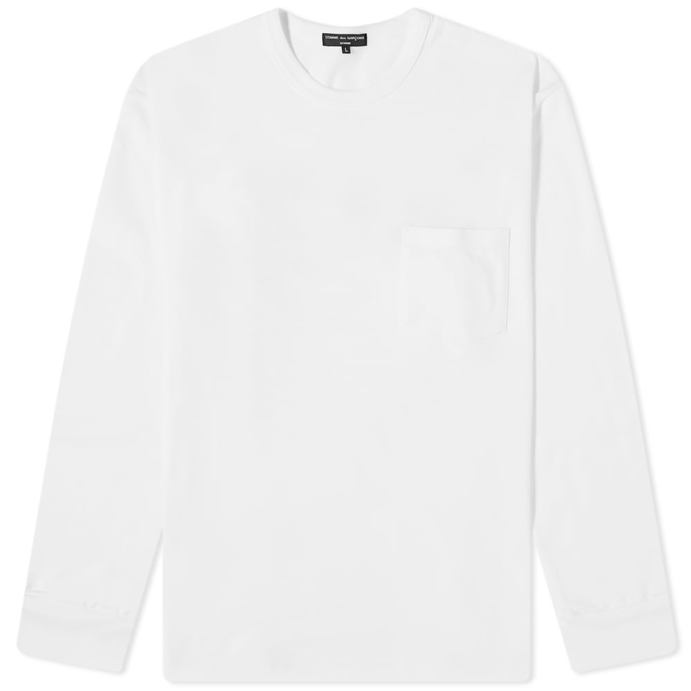 Comme Des Garcons Homme Long Sleeve Back Embroidered Tee - 1