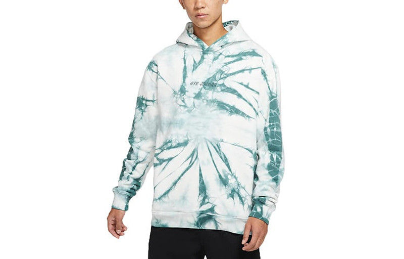 Jordan Men's Air Jordan Back Large Logo Printing Tie Dye Sports Green DR2647-133 outlook