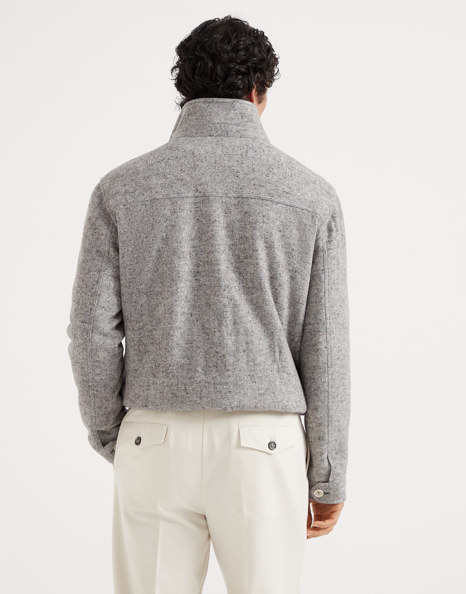 Virgin wool and silk donegal bomber jacket with Themore® padding - 2