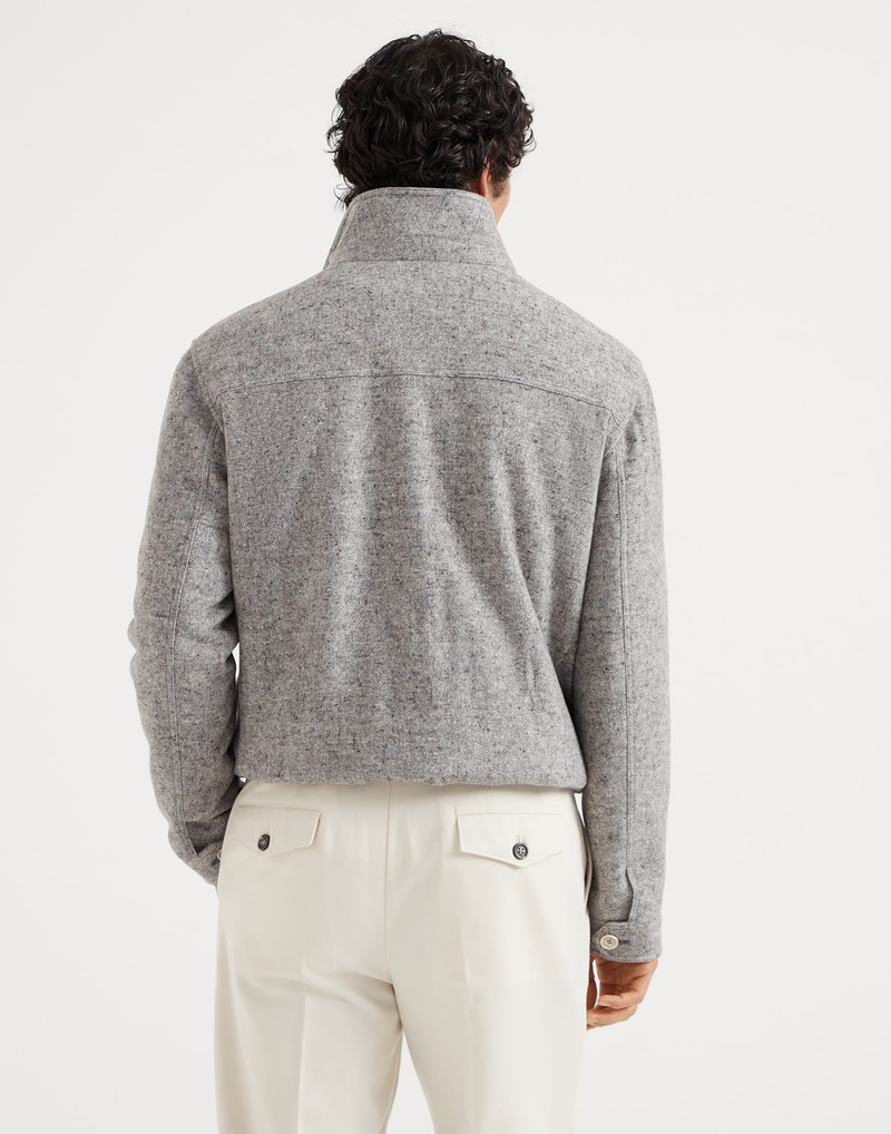 Brunello Cucinelli Virgin wool and silk donegal bomber jacket with Themore® padding outlook