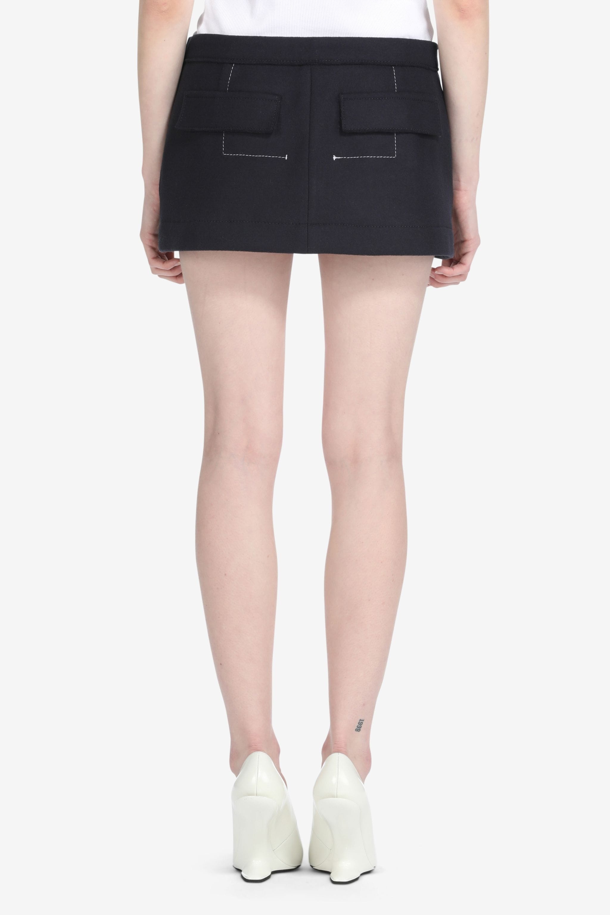 BUTTON-EMBELLISHED MINI SKIRT - 2