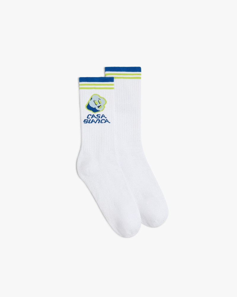 Blue CC Smile Socks | Casablanca Paris 1