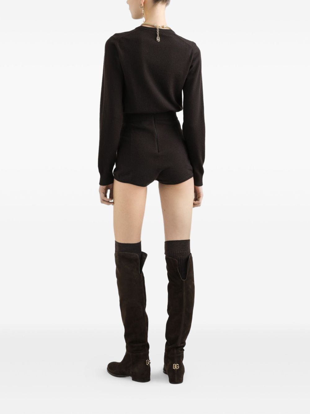cropped round-neck sweater - 3