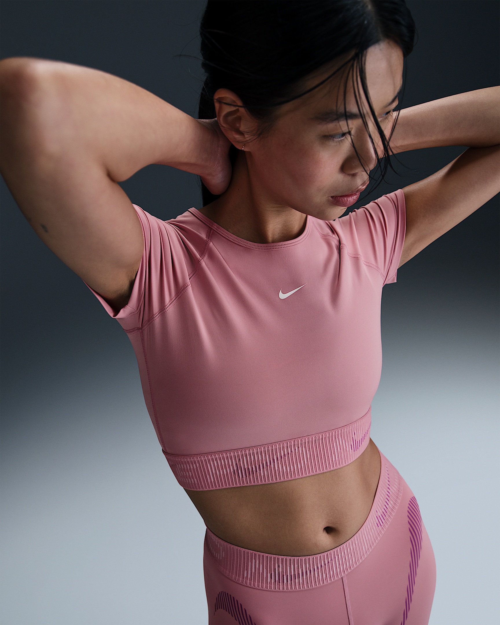 Nike Pro Women's Dri-FIT Short-Sleeve Cropped Graphic Top - 1