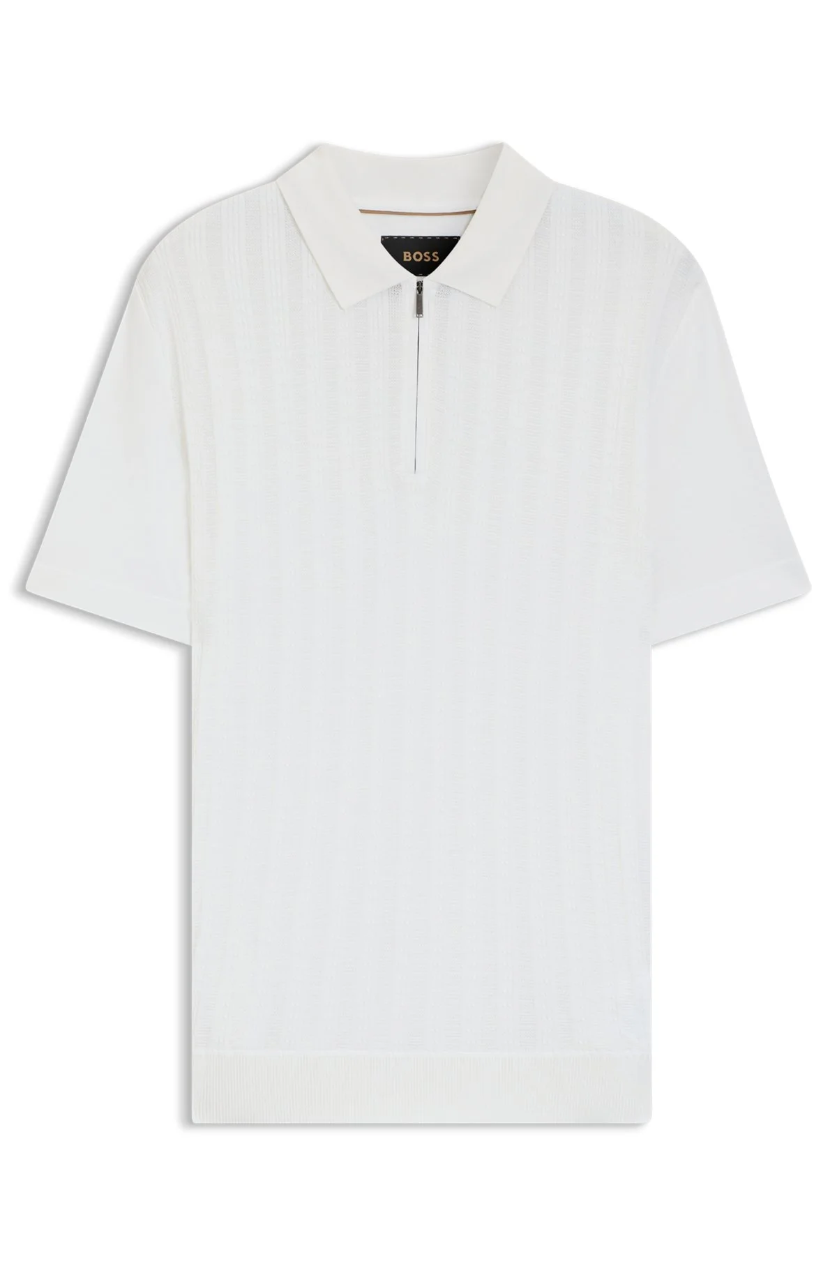COTTON-SILK POLO SHIRT WITH ZIP NECK - 1