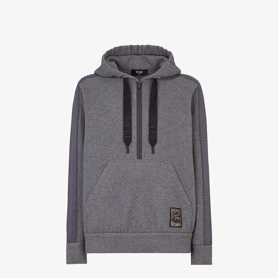 Gray jersey sweatshirt - 1