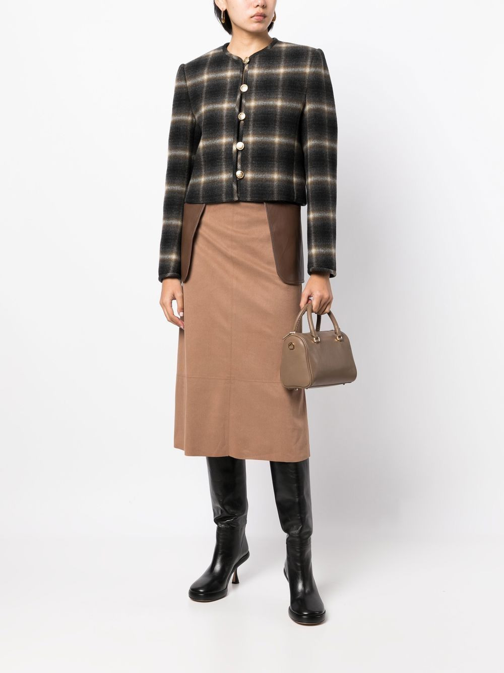 contrasting-panel detail skirt - 2