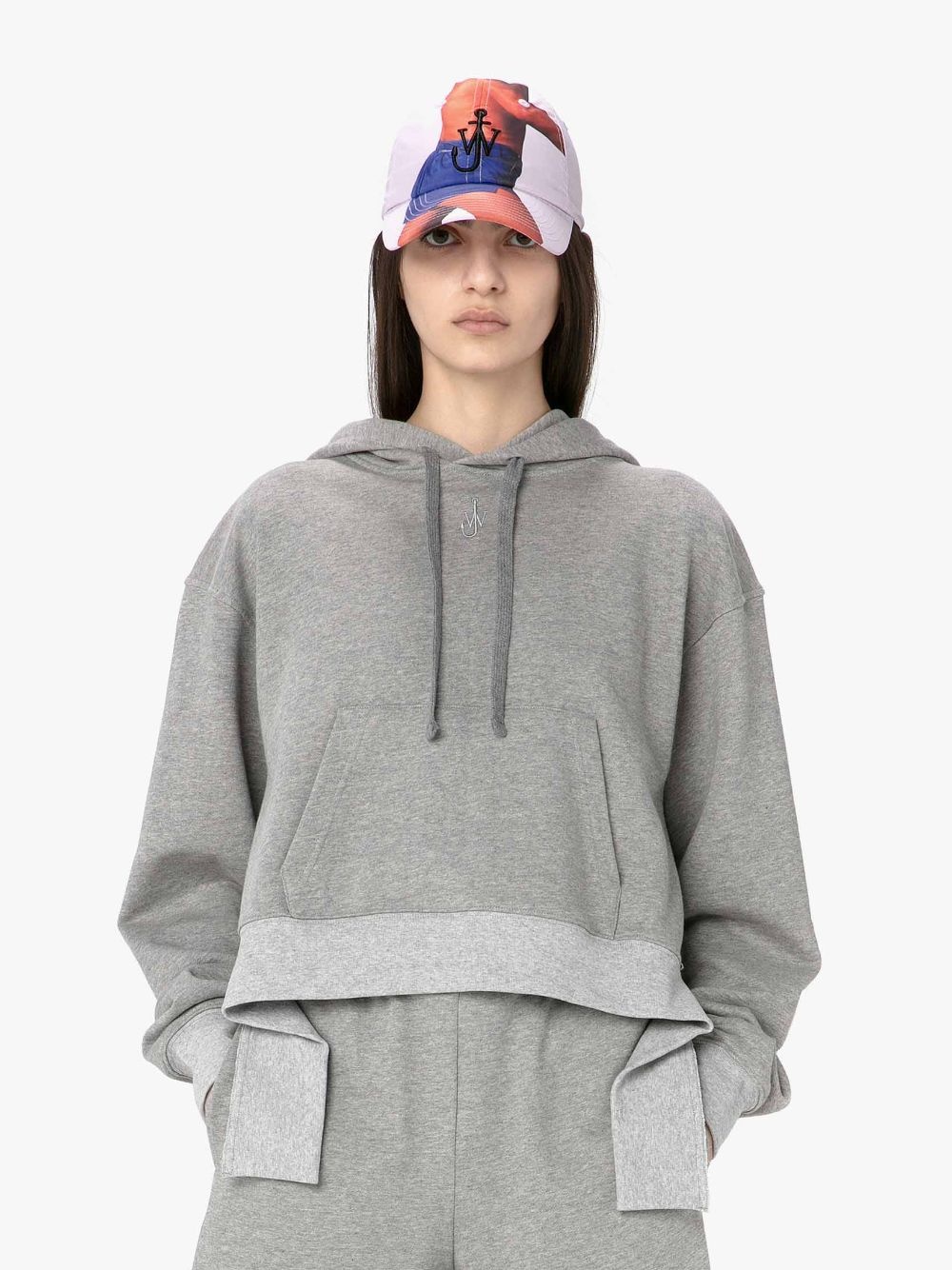 DECONSTRUCTED HEM CROPPED HOODIE - 2