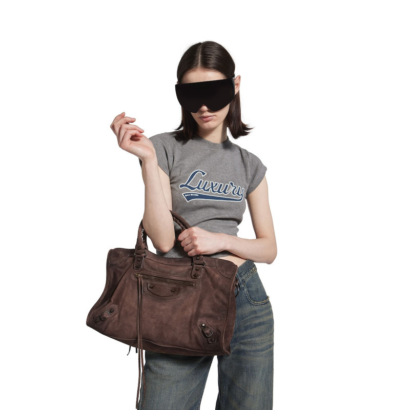 BALENCIAGA Women's Le City Bag Medium in Light Espresso outlook