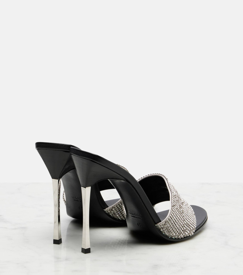 GUCCI Bombshell 120 embellished satin mules outlook
