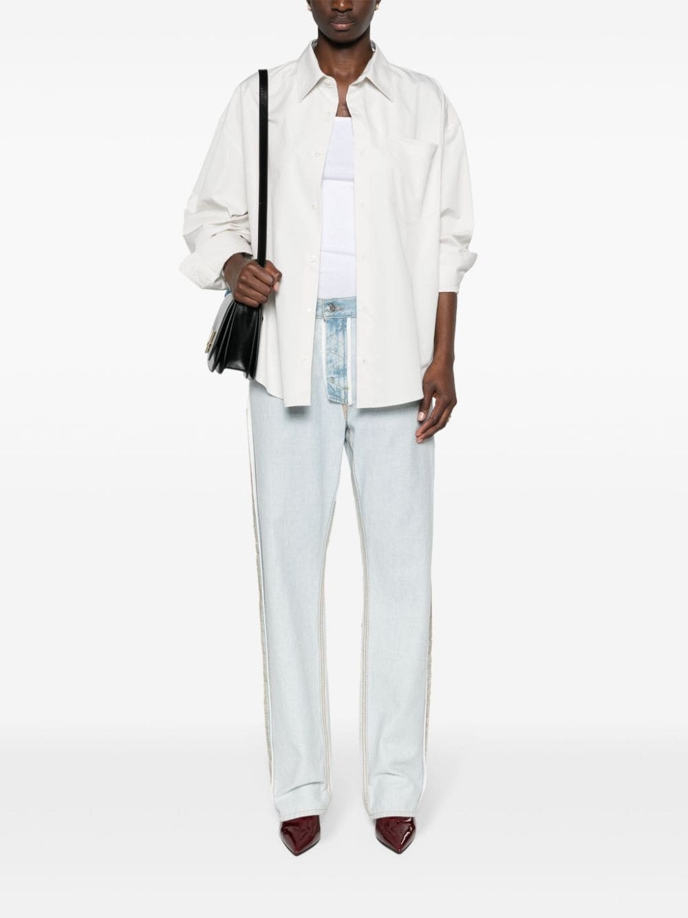 Ami de Coeur-embroidered poplin shirt - 2