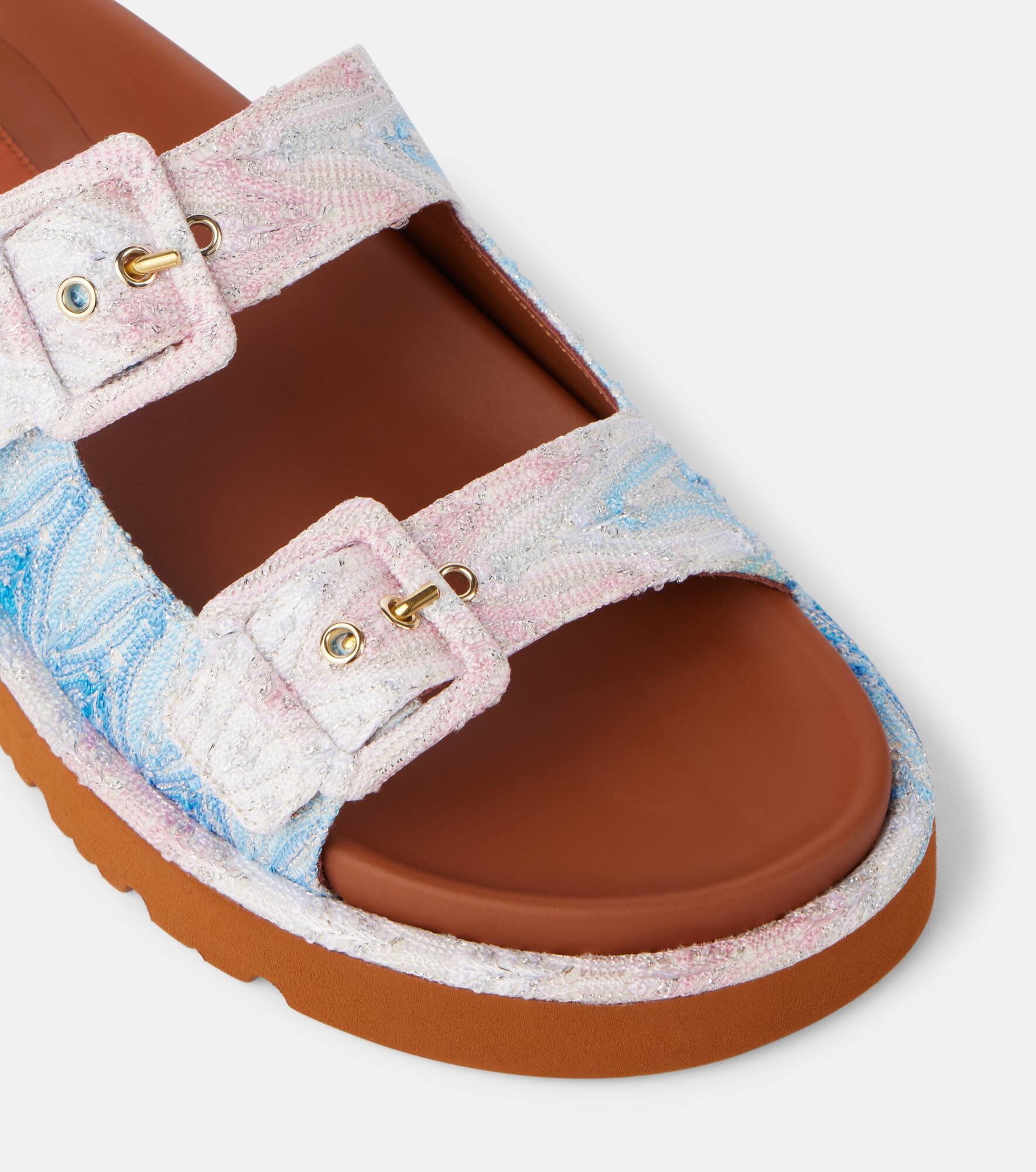 Clea Wave lamé sandals - 5