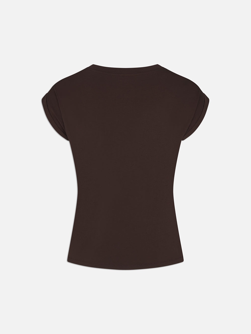 Easy V-Neck Tee in Chocolate Brown - 4