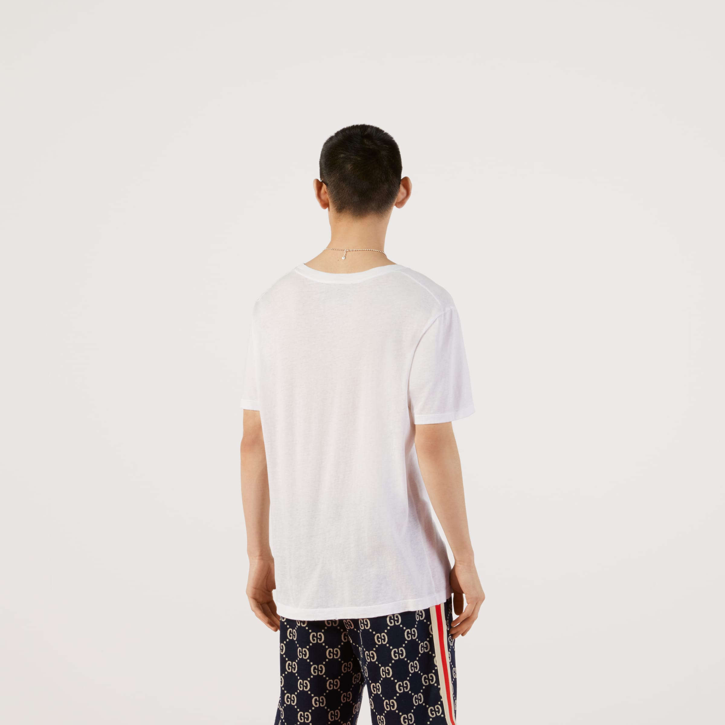Oversize washed T-shirt with Gucci logo - 5