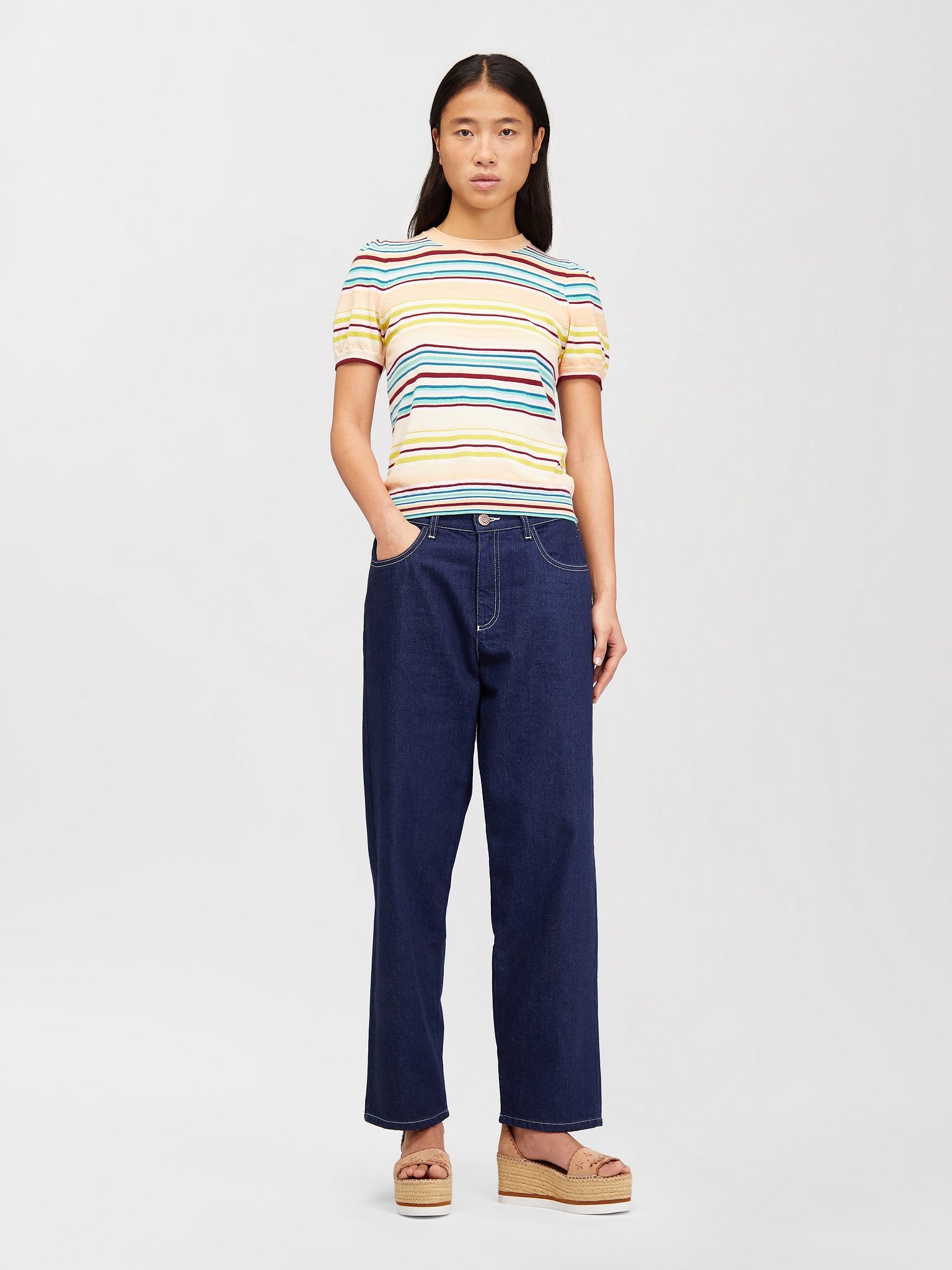 TAPERED DENIM PANTS - 3