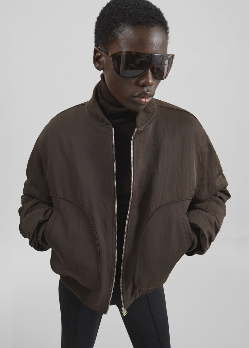 Valdres Padded Bomber Jacket - Brown 7