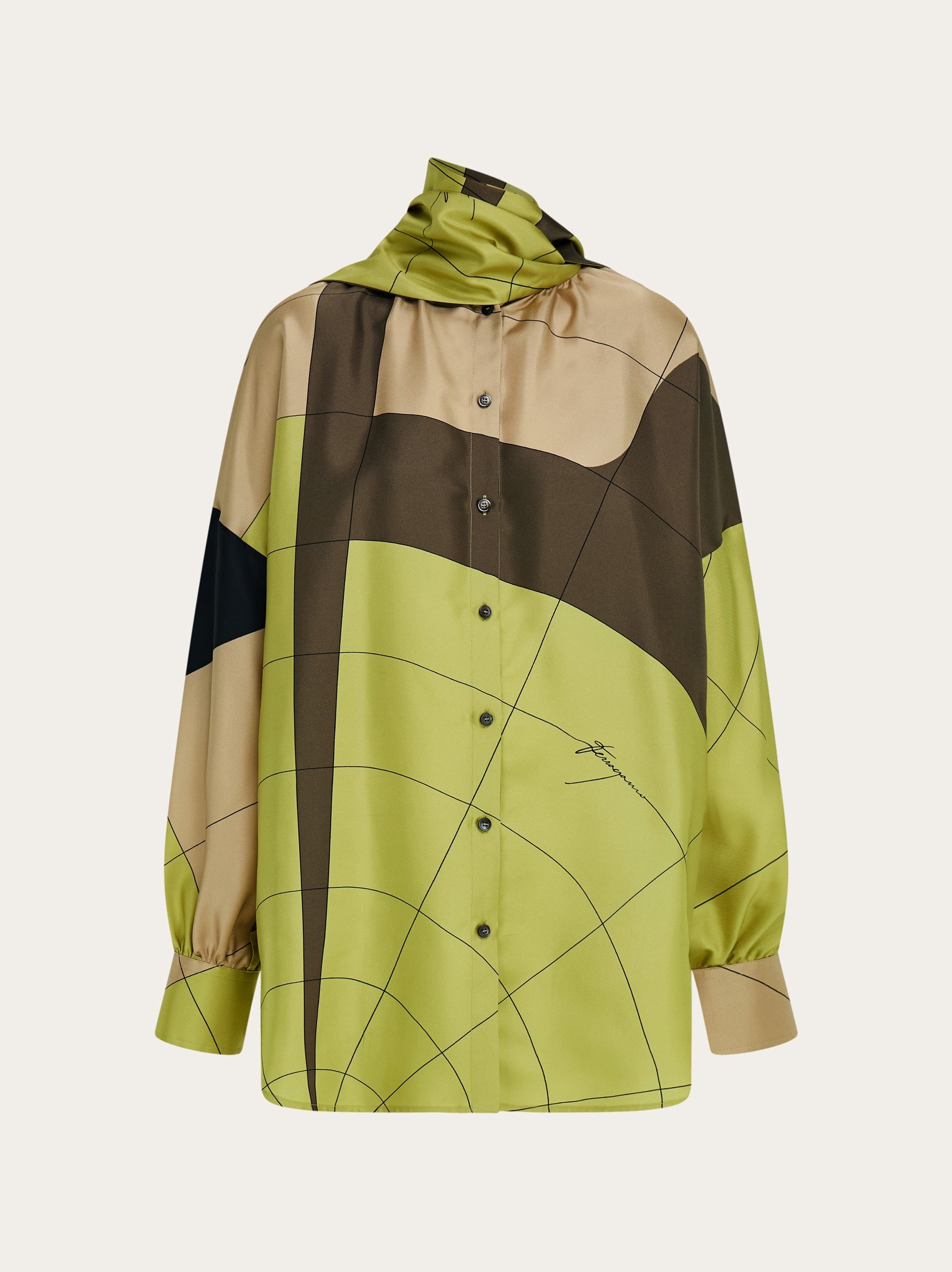 Silk shirt with sash - 7