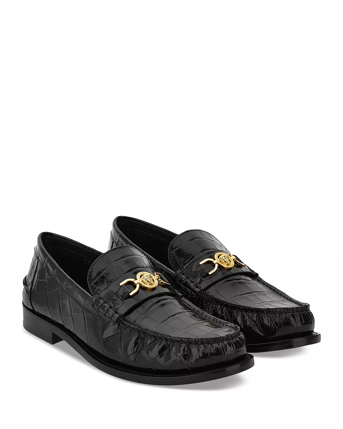 Men's Medusa '95 Croc Embossed Slip On Loafers - 1