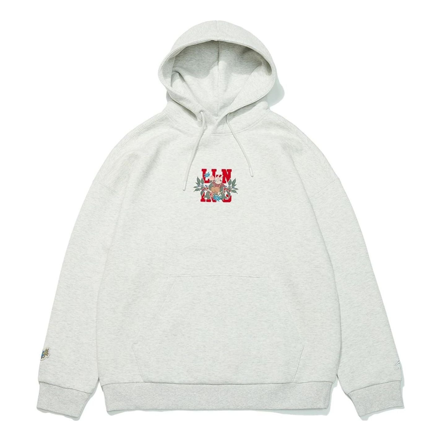 Li-Ning Rijindoujin Cartoon Graphic Hoodie 'Light Grey' AWDT013-7 - 1