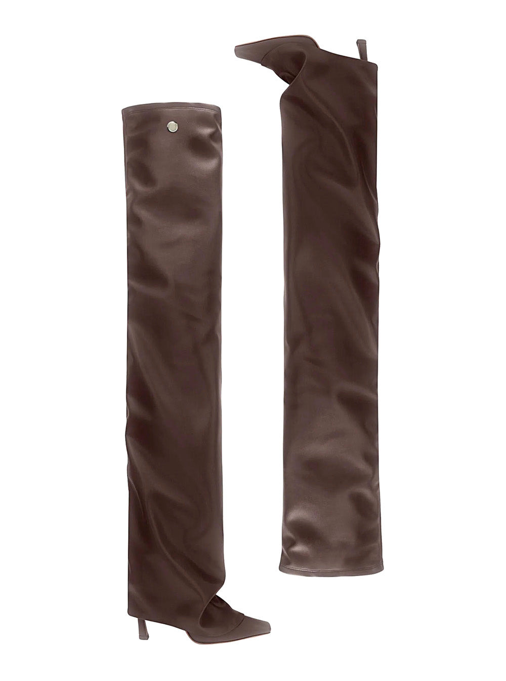 The Attico Women 'Robin Okt' Brown Boots With High Stiletto Heel And Ruched Detail In Leather Woman - 3