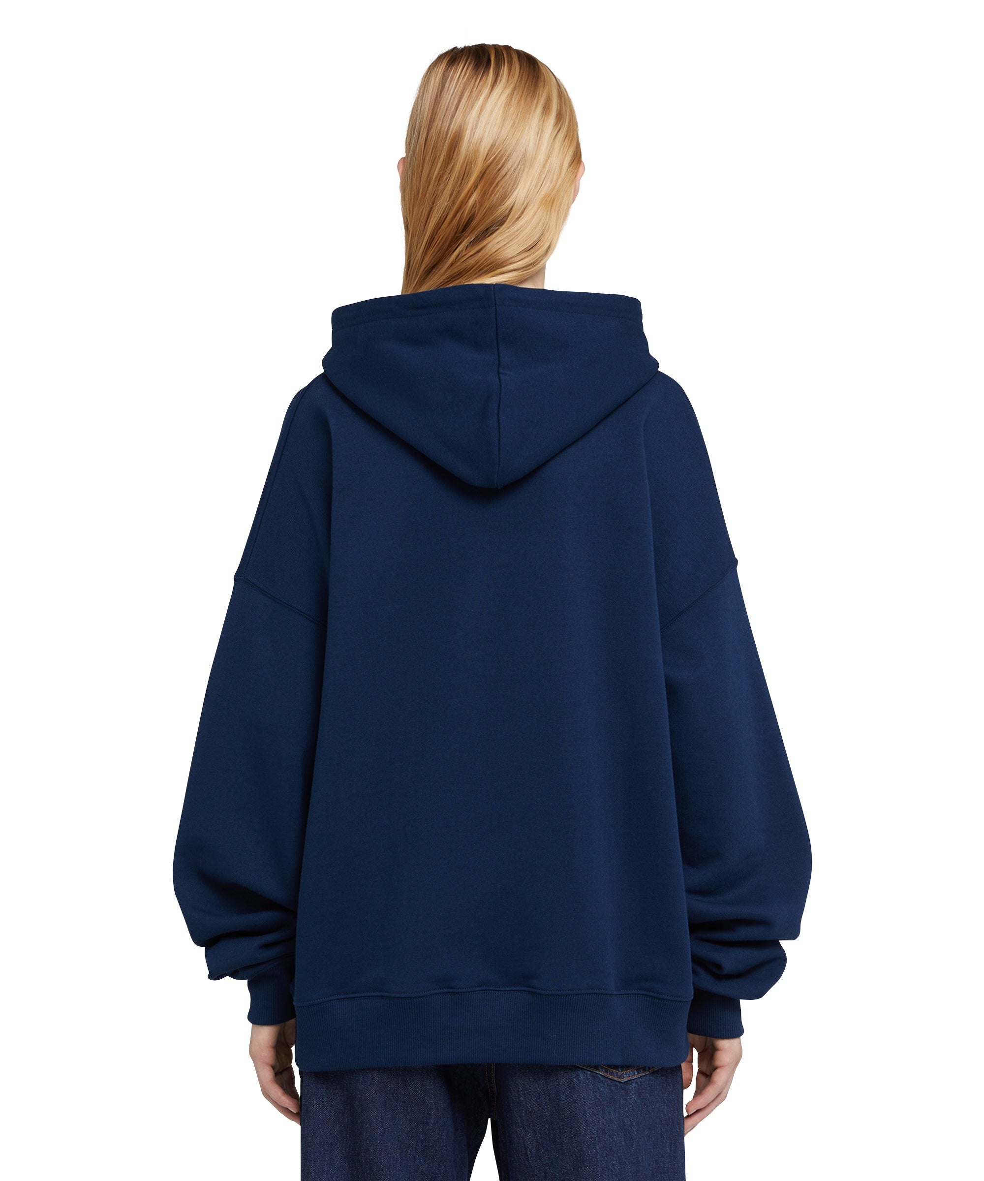 Felpa con cappuccio in cotone con logo pennellato MSGM - 7