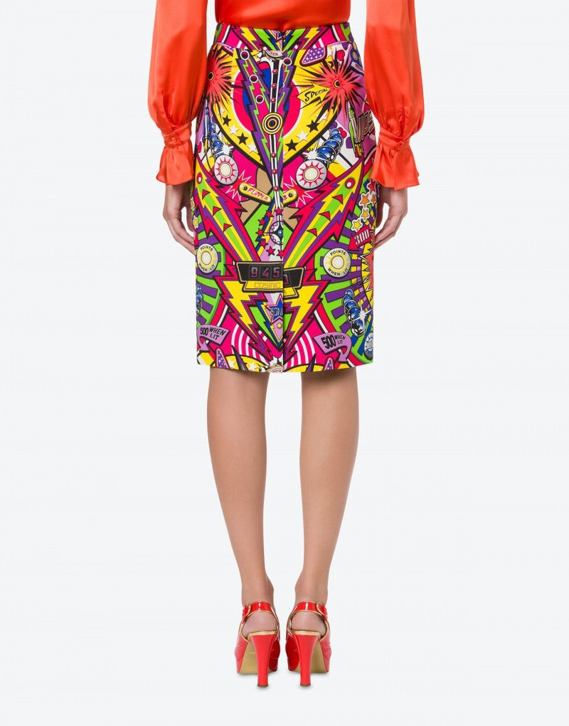 PINBALL PRINT STRETCH CADY SKIRT 3