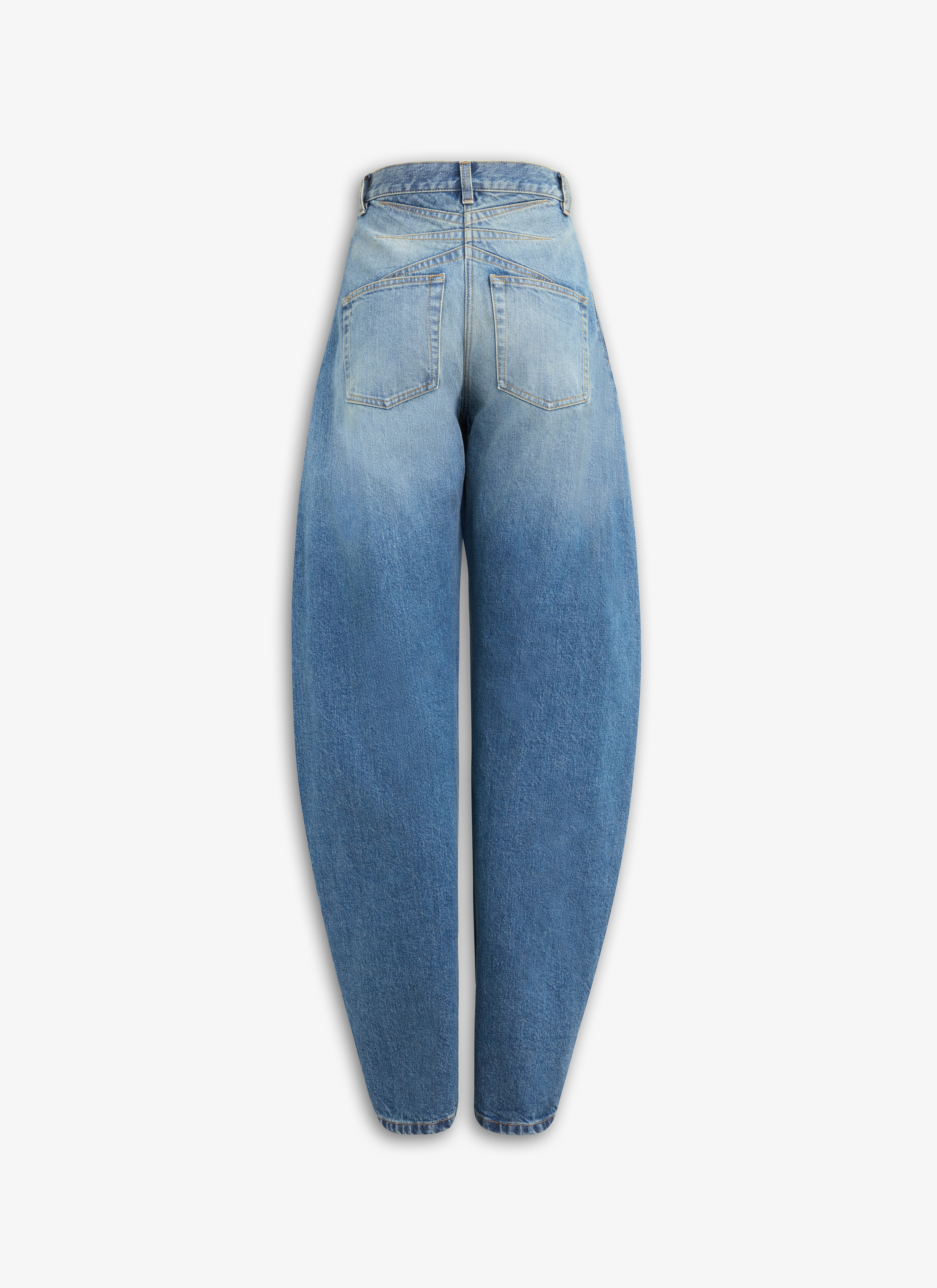 BARREL-LEG JEANS IN FADED DENIM - 4