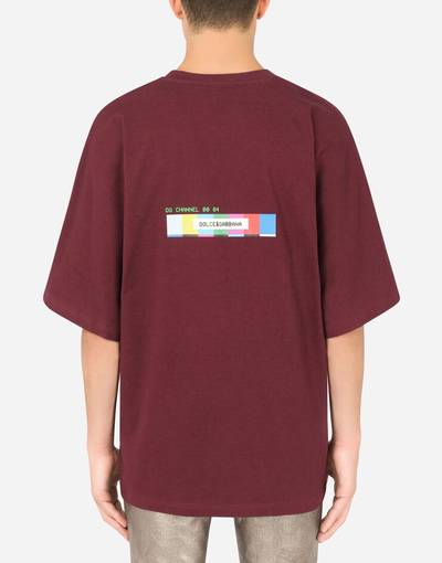 Dolce & Gabbana Cotton T-shirt with multi-colored glitch print outlook