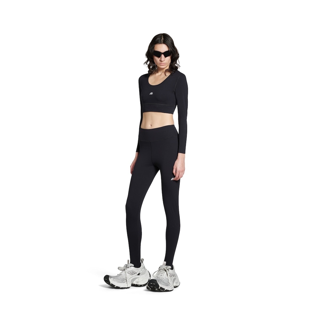 Women's Activewear Long Sleeve Sports Bra in Black - 2