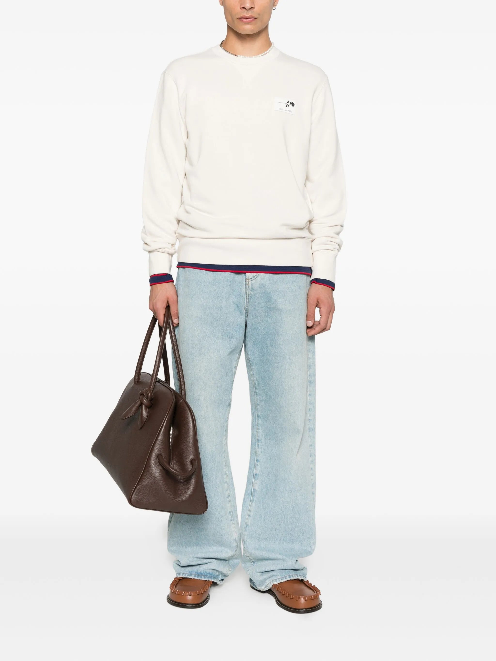 Golden Goose Rose-embellished Cotton Sweatshirt - 2