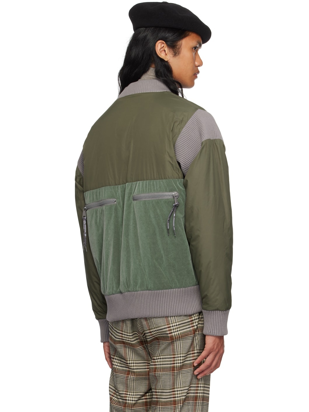 Khaki Zip Bomber Jacket - 3
