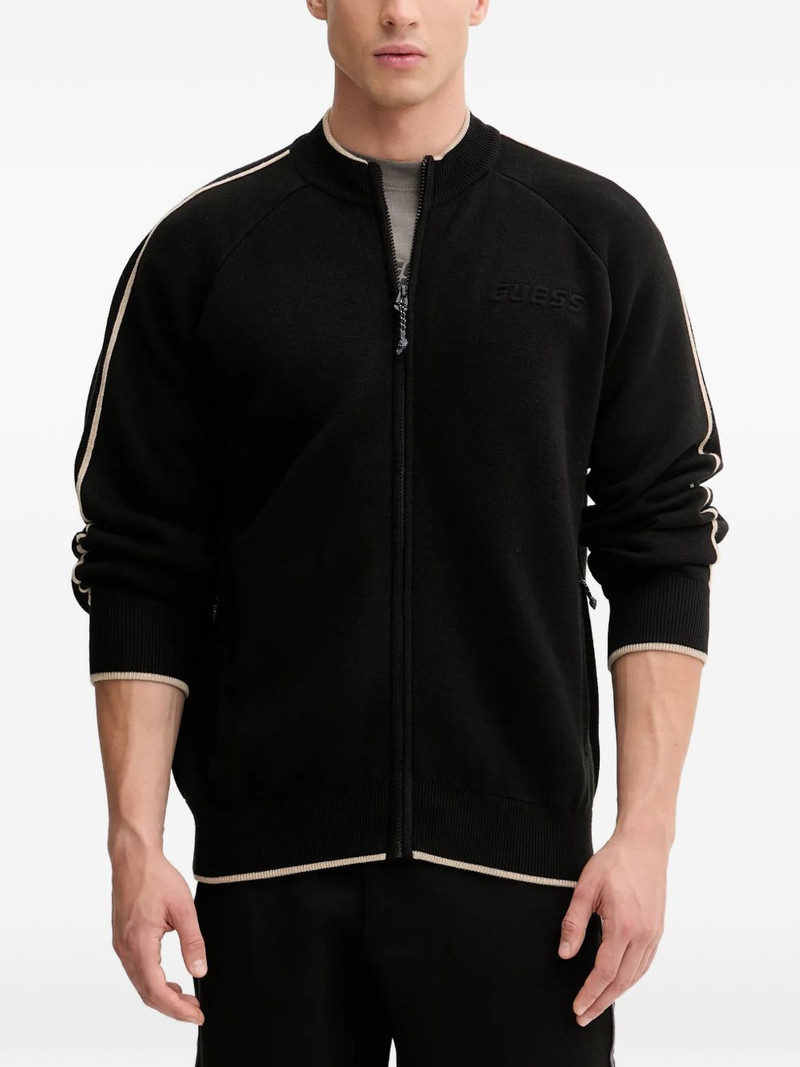 zip-up striped cardigan 1