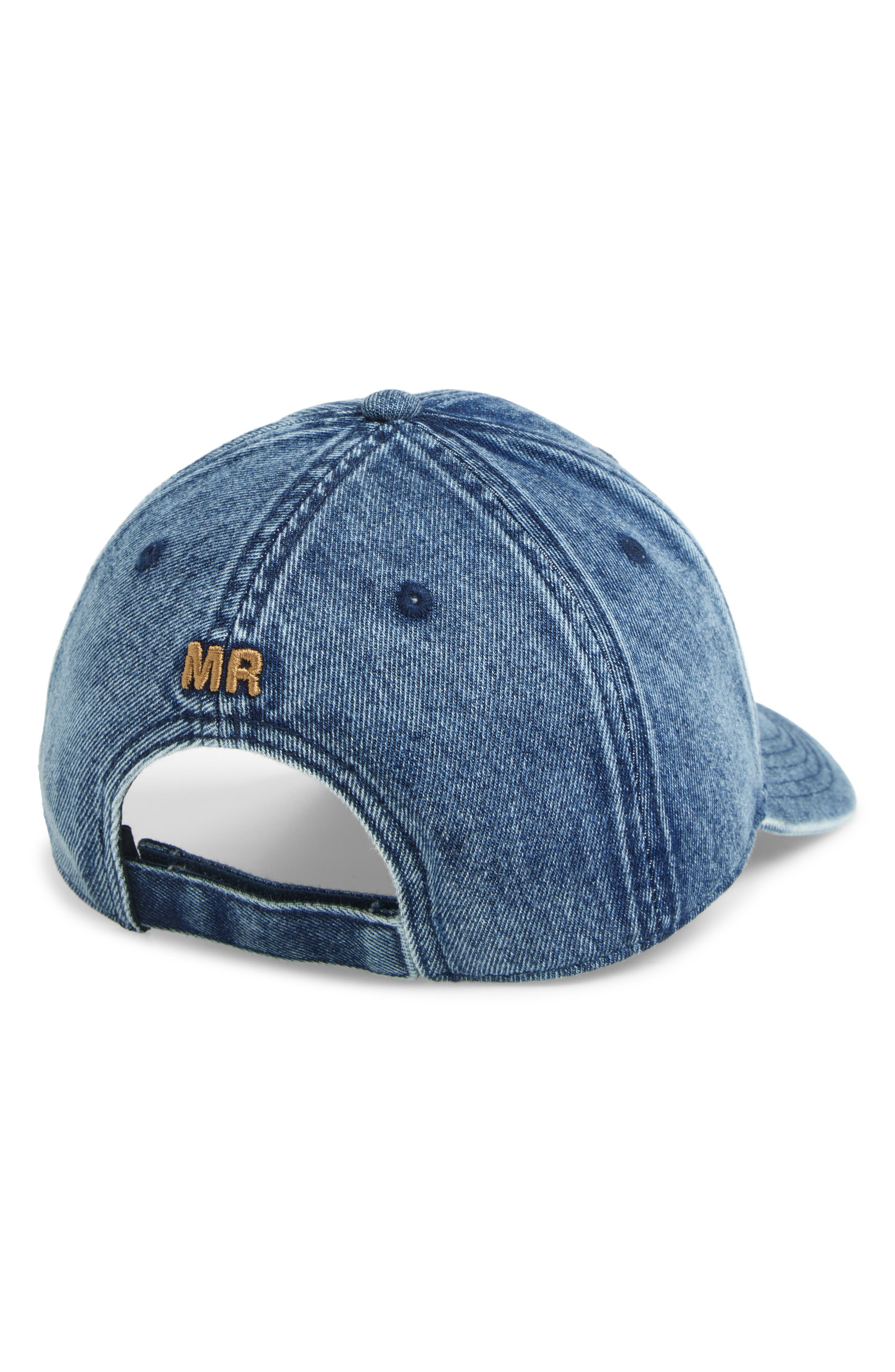 Martine Rose Signature Embroidered Denim Baseball Cap in Blue at Nordstrom - 2