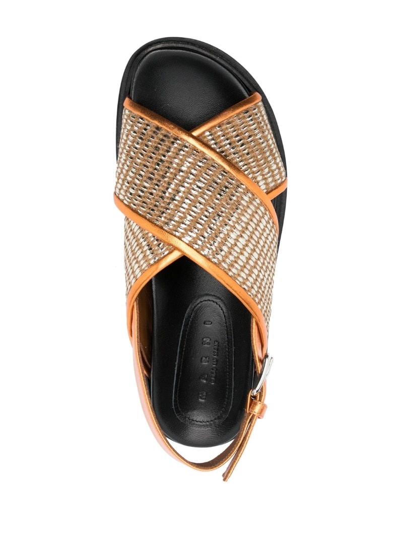 Fussbett metallic raffia sandals - 4