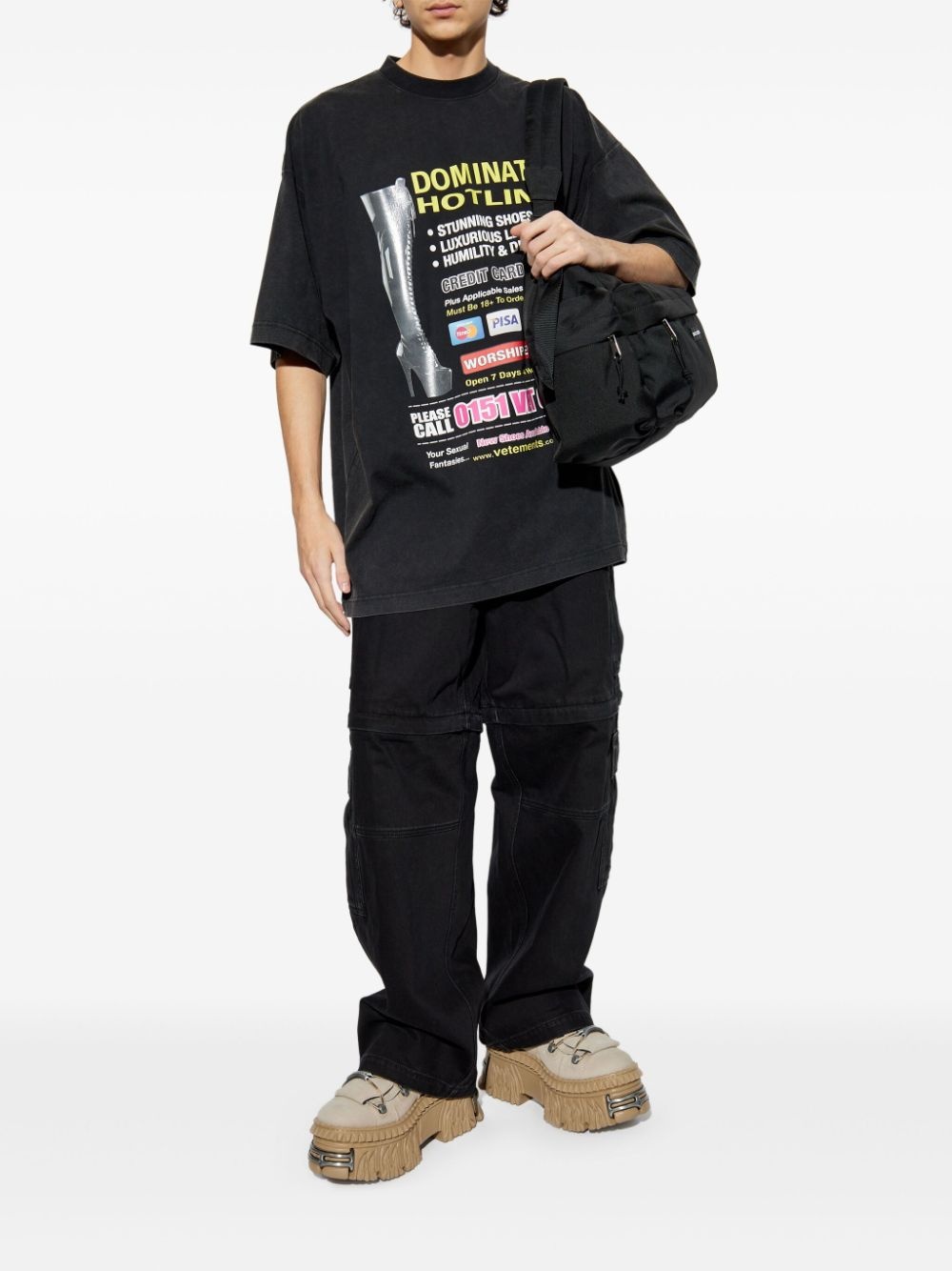 VETEMENTS - Unisex Dominatrix Hotline Oversized T-shirt - 3