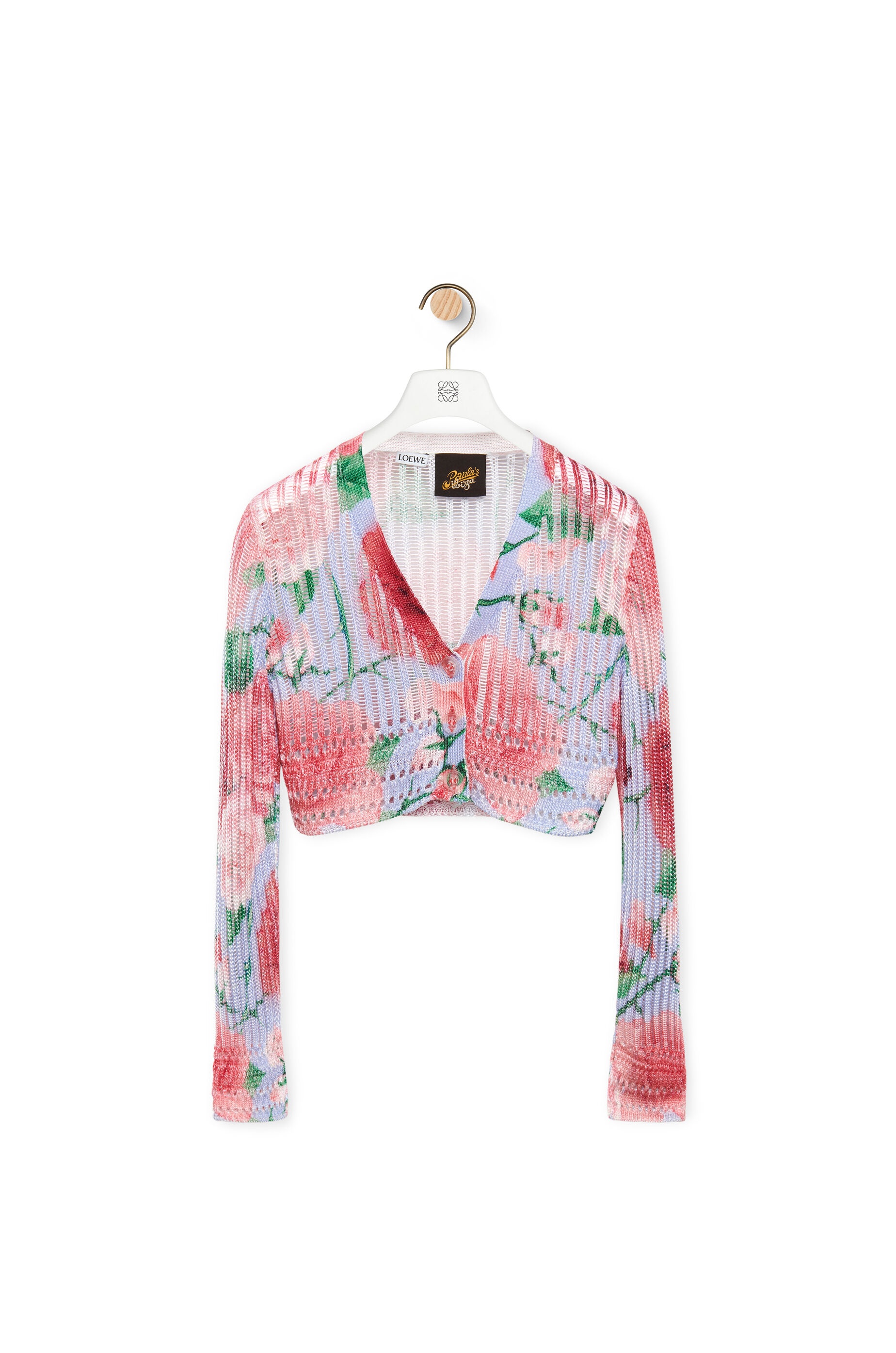 Roses cropped cardigan in viscose - 1