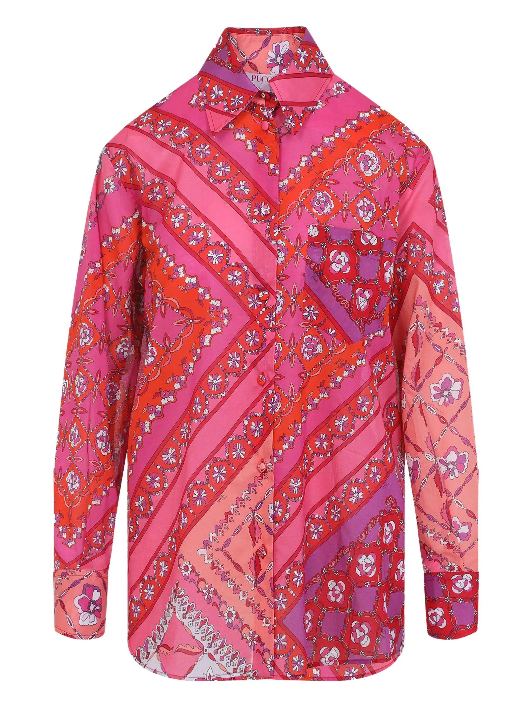 floral-patchwork cotton shirt - 3
