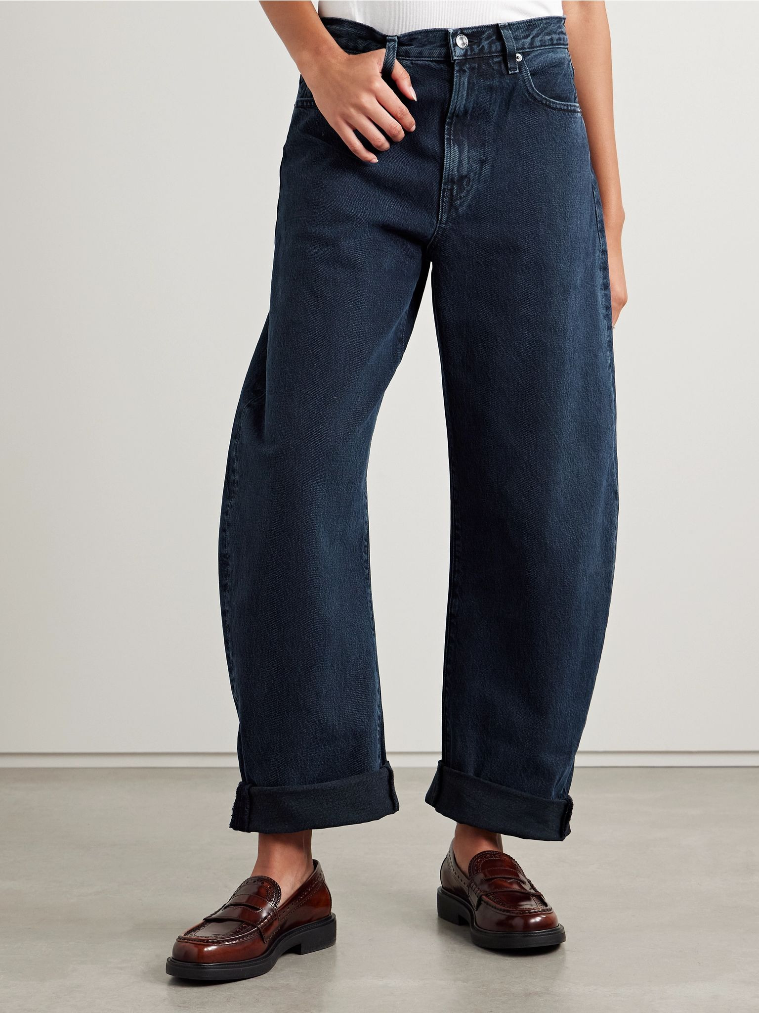 The Bubble high-rise barrel-leg jeans Dark denim - 7