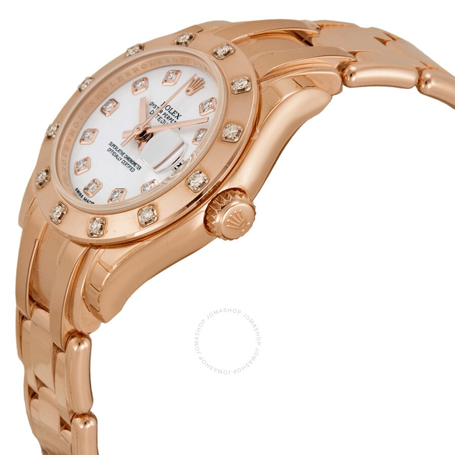 Rolex Lady-Datejust Pearlmaster Mother Of Pearl Dial 18K Everose Gold Automatic Ladies Watch 80315WD - 2