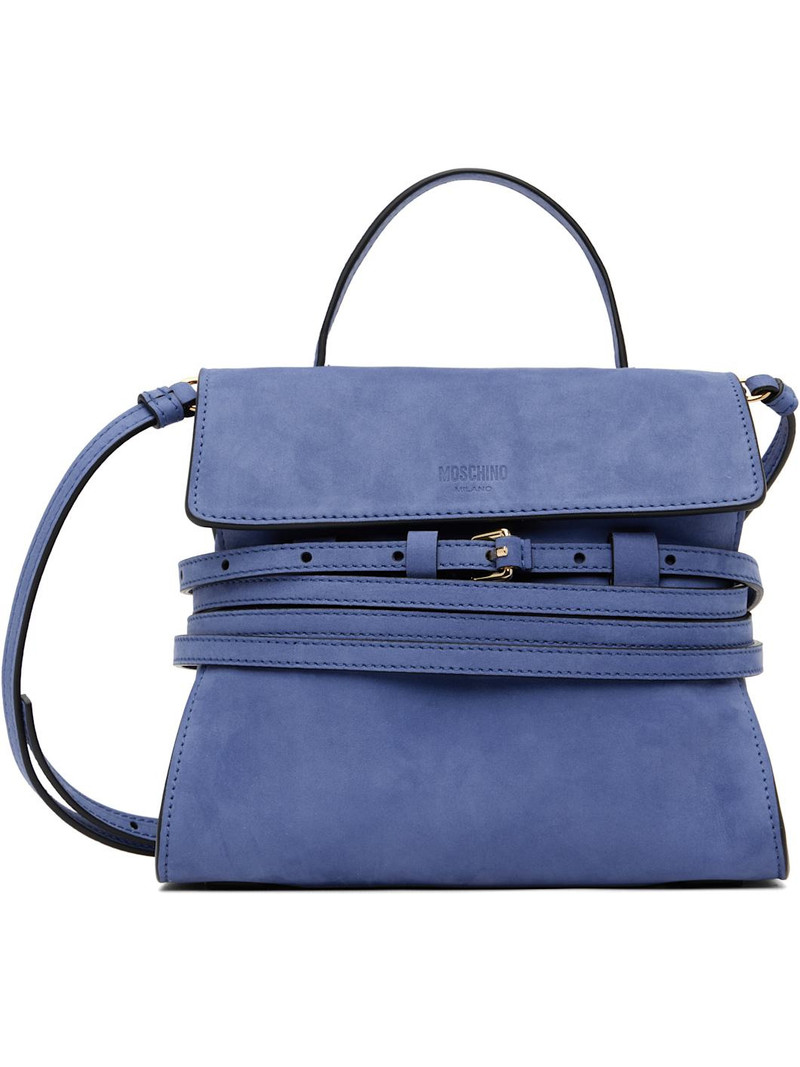 Navy 'Tie Me' Suede Small Bag 1