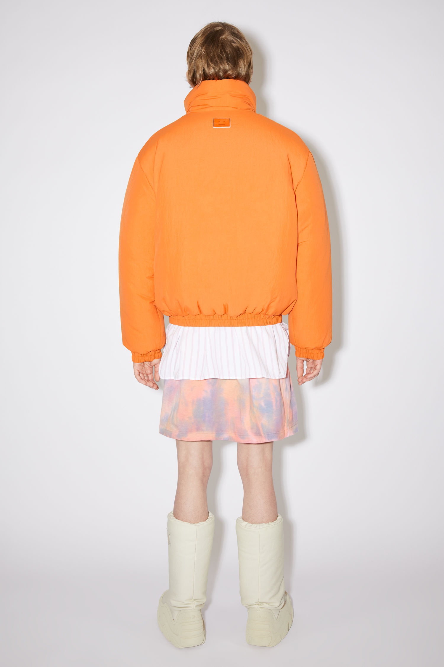 Padded nylon jacket - Pumpkin orange - 3