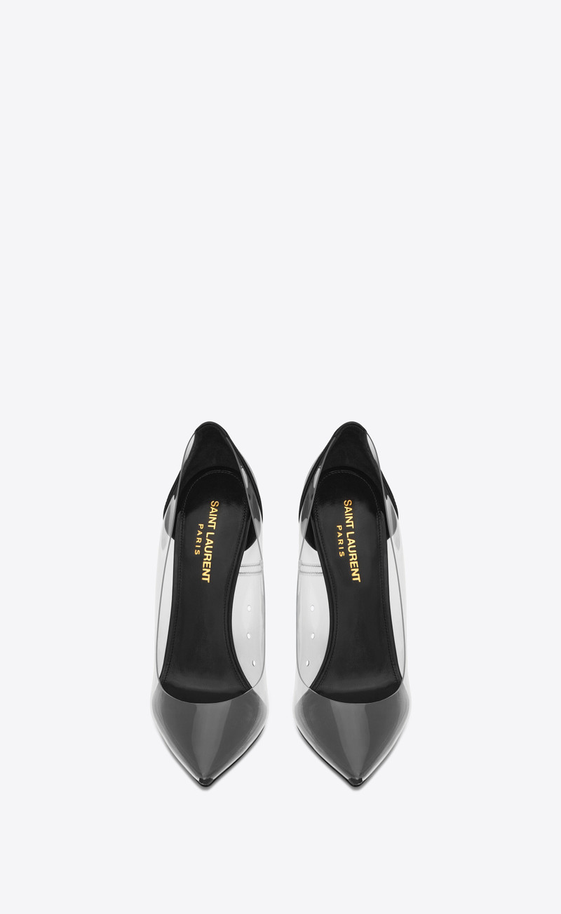 SAINT LAURENT opyum pumps in tpu and patent leather with black heel outlook